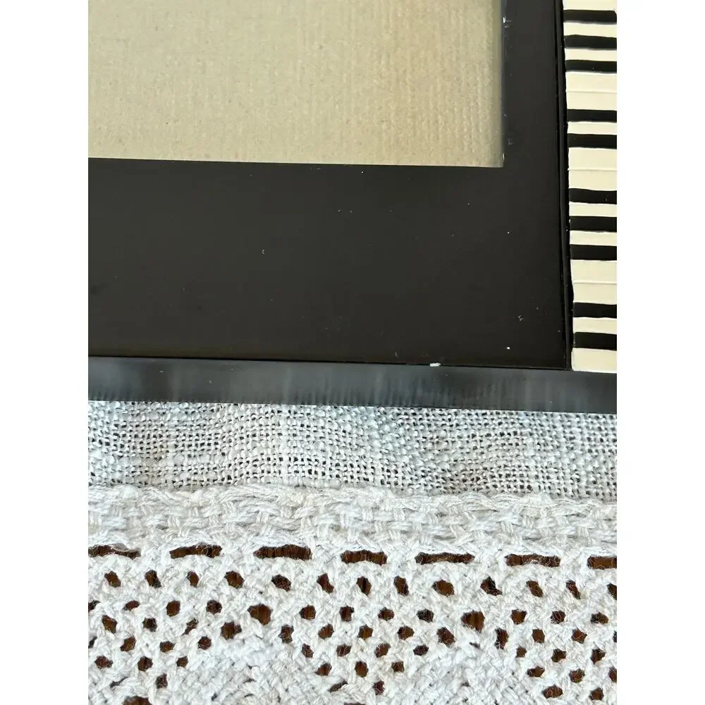 Vintage Black Lacquer Piano Keys Picture Frame